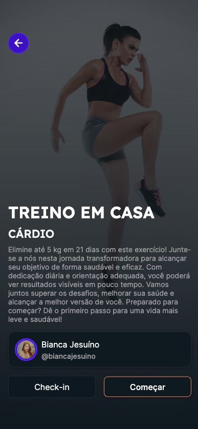 Tela Treino em Casa